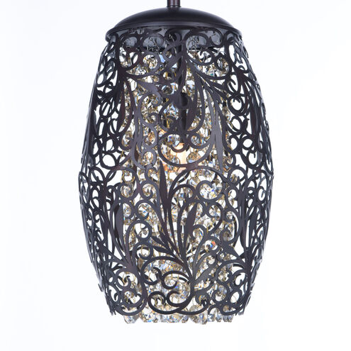 Arabesque 1 Light 7 inch Oil Rubbed Bronze Mini Pendant Ceiling Light in Cognac, 40, G9 Clear Xenon