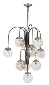 Reverb LED 30 inch Textured Bronze/Satin Brass Chandelier Ceiling Light