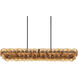 Loren 5 Light 54 inch Gunmetal Linear Pendant Ceiling Light in Amber