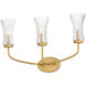 Camelot 3 Light 16.5 inch Natural Aged Brass Wall Sconce Wall Light