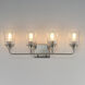 Hudson 4 Light 28.25 inch Satin Nickel Bath Vanity Wall Light in Clear
