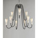 Haven 9 Light 27 inch Black and Satin Nickel Multi-Tier Chandelier Ceiling Light