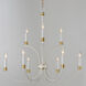 Charlton 9 Light 30 inch Weathered White and Gold Leaf Chandelier Ceiling Light