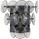 Loren 3 Light 15 inch Gunmetal Wall Sconce Wall Light in Textured Clear