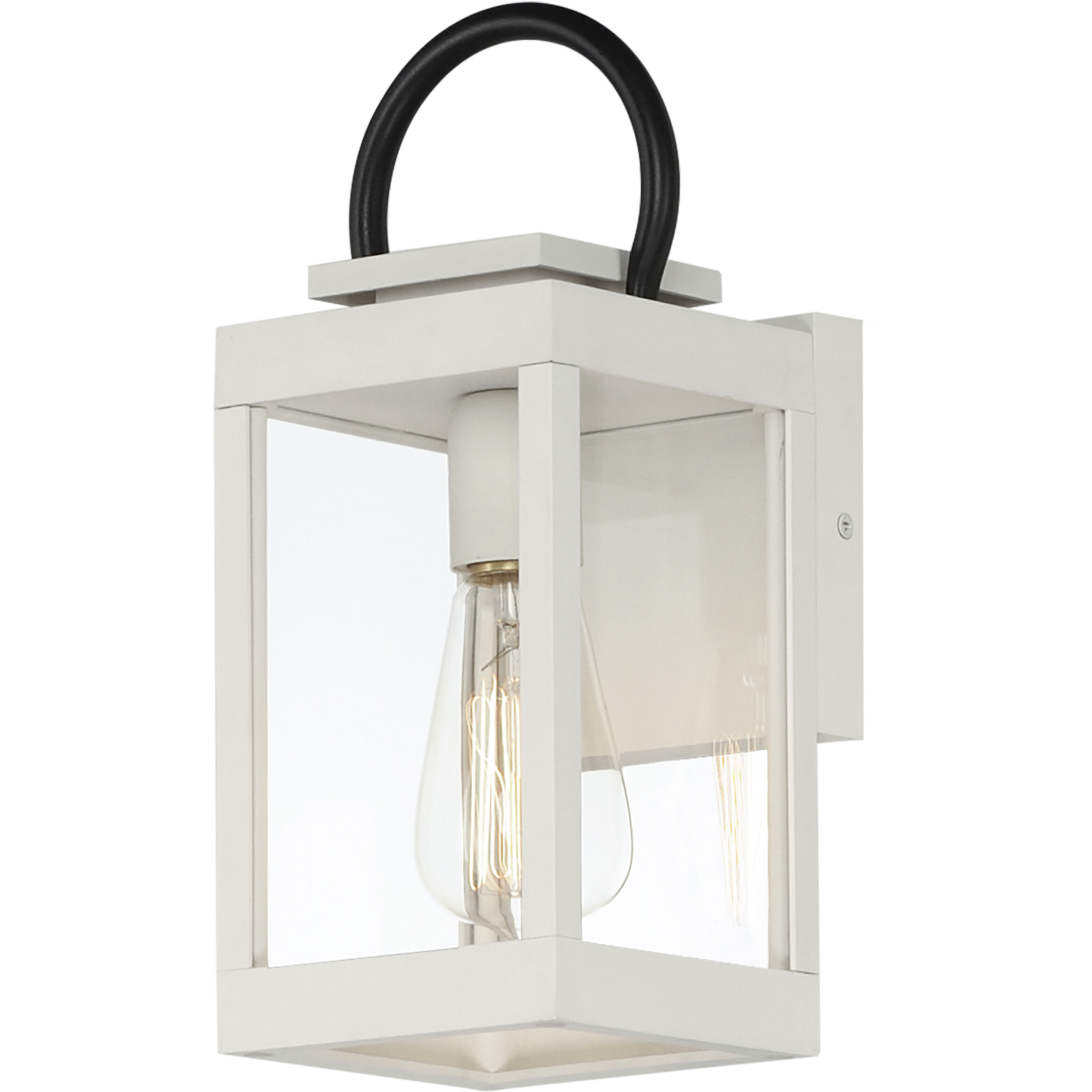 Nassau Vivex 1 Light 12.75 inch White and Black Outdoor Wall Mount in Clear