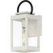 Nassau Vivex 1 Light 12.75 inch White and Black Outdoor Wall Mount in Clear
