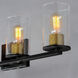 Sleek 4 Light 30.5 inch Antique Brass and Black Bath Vanity Wall Light