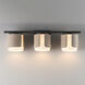 Draughtsman 3 Light 27 inch Natural Wood and Charcoal Bath Vanity Wall Light in Satin White