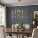 Eden 5 Light 32 inch Charcoal Gold Leaf Chandelier Ceiling Light