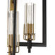 Flambeau 6 Light 14 inch Black and Antique Brass Chandelier Ceiling Light