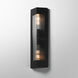 Triform 2 Light 20 inch Black and Antique Brass Outdoor Wall Mount