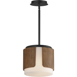Draughtsman 2 Light 10 inch Walnut and Black Flush Mount Ceiling Light in Satin White