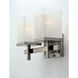 Tetra 2 Light 14 inch Satin Nickel Bath Vanity Wall Light in White Linen
