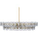 Loren 8 Light 42 inch Weathered Brass Multi-Tier Chandelier Ceiling Light in Textured Clear