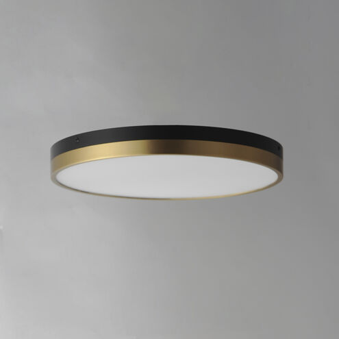 Dapper LED 16 inch Black and Antique Brass Flush Mount Ceiling Light