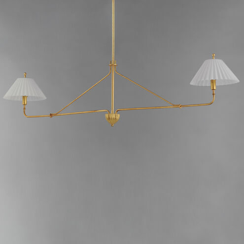 Kismet 2 Light 60.25 inch Gold Leaf Linear Pendant Ceiling Light