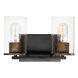 Sleek 2 Light 12 inch Antique Brass/Black Bath Vanity Wall Light