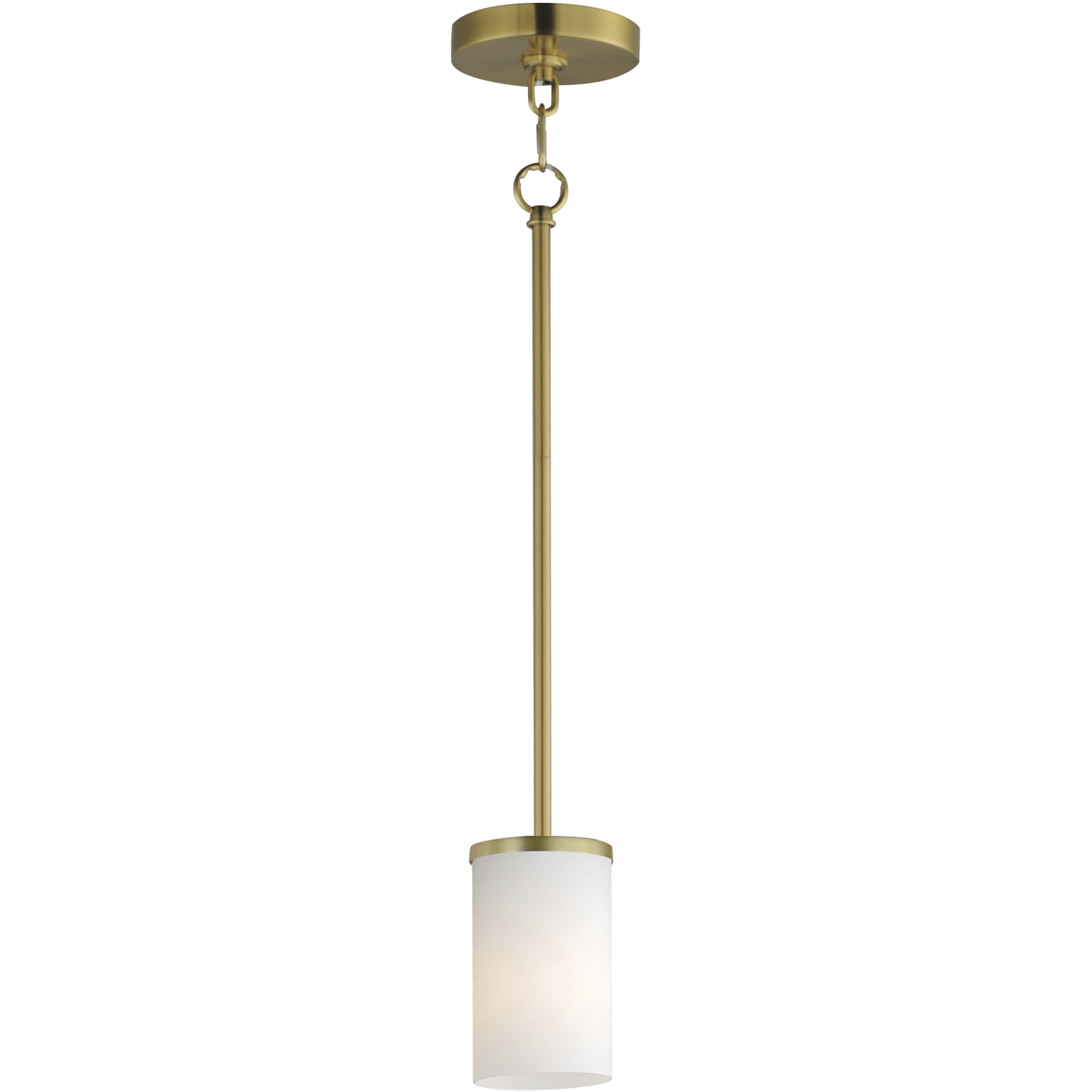 Lateral 1 Light 4.75 inch Satin Brass Single Pendant Ceiling Light in Satin White