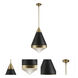 Hargreaves 1 Light 13.5 inch Black and Natural Aged Brass Single Pendant Ceiling Light
