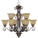 Symphony 9 Light 32 inch Oil Rubbed Bronze Multi-Tier Chandelier Ceiling Light