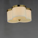 Clover 3 Light 14 inch Satin Brass Flush Mount Ceiling Light