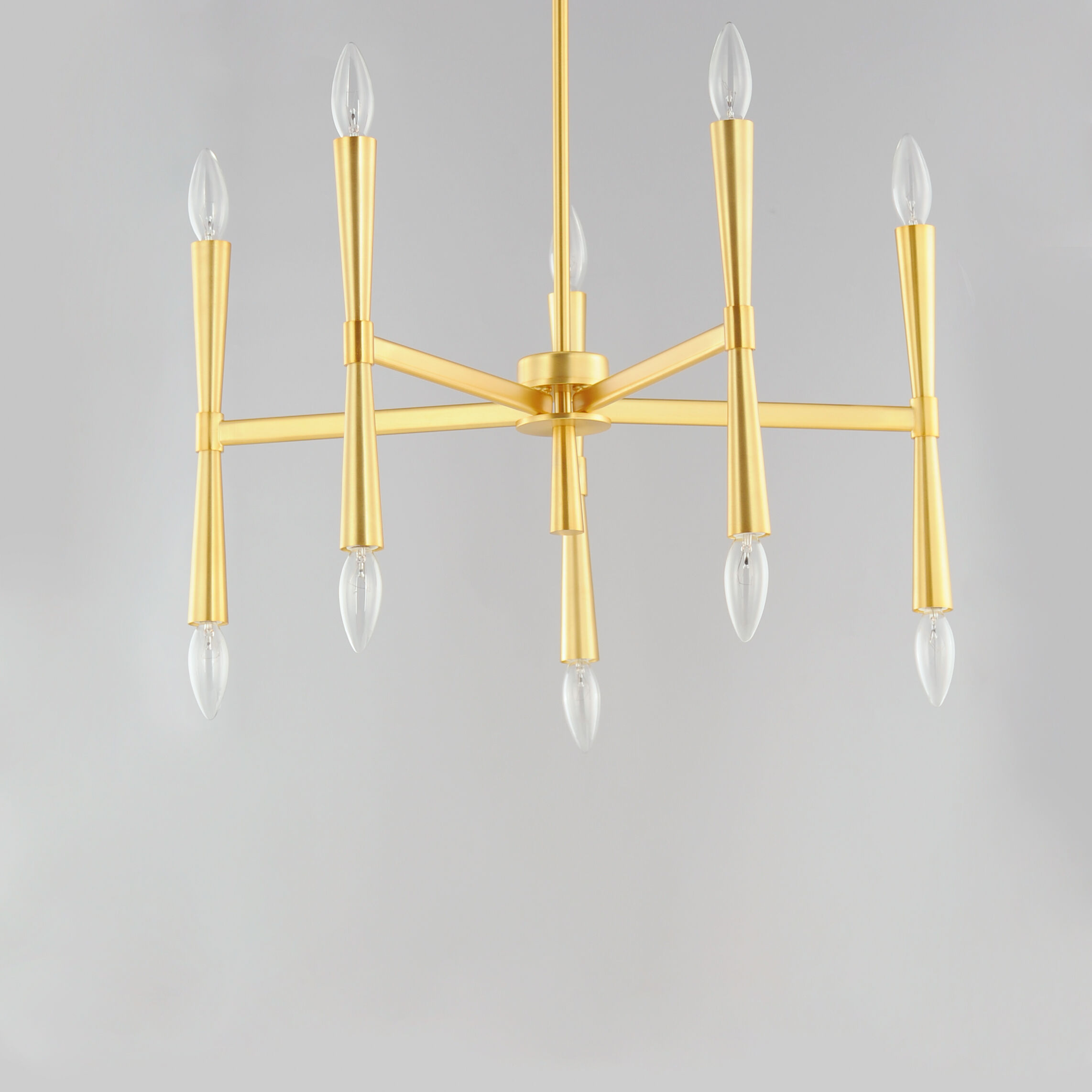 Rome 10 Light 24 inch Satin Brass Chandelier Ceiling Light