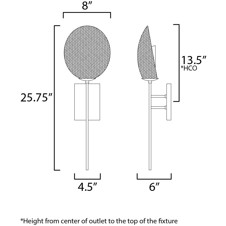 Maldives 1 Light 8 inch Black Wall Sconce Wall Light