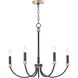 Charlton 5 Light 26 inch Black and Antique Brass Chandelier Ceiling Light in Antique Brass and Black