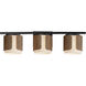 Draughtsman 3 Light 27 inch Walnut and Black Bath Vanity Light Wall Light in Satin White