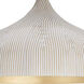 Fleur 1 Light 20 inch White and Gold Single Pendant Ceiling Light