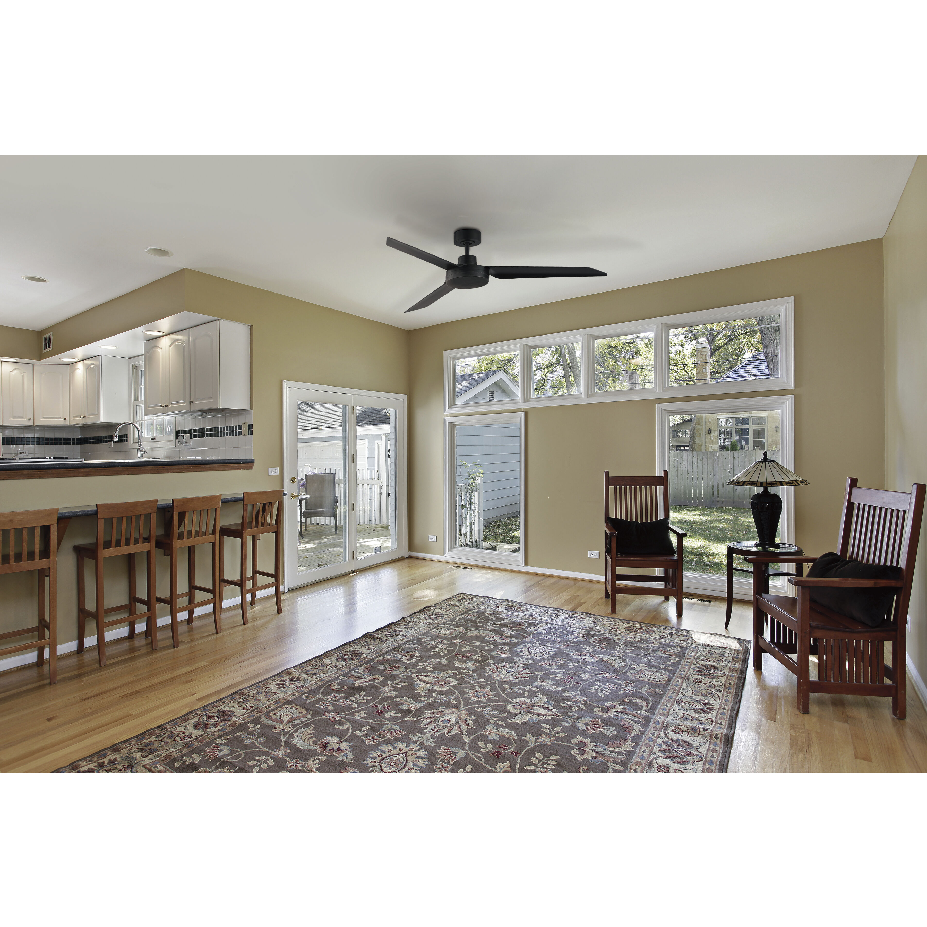 Ultra Slim 52 inch Black Outdoor Ceiling Fan