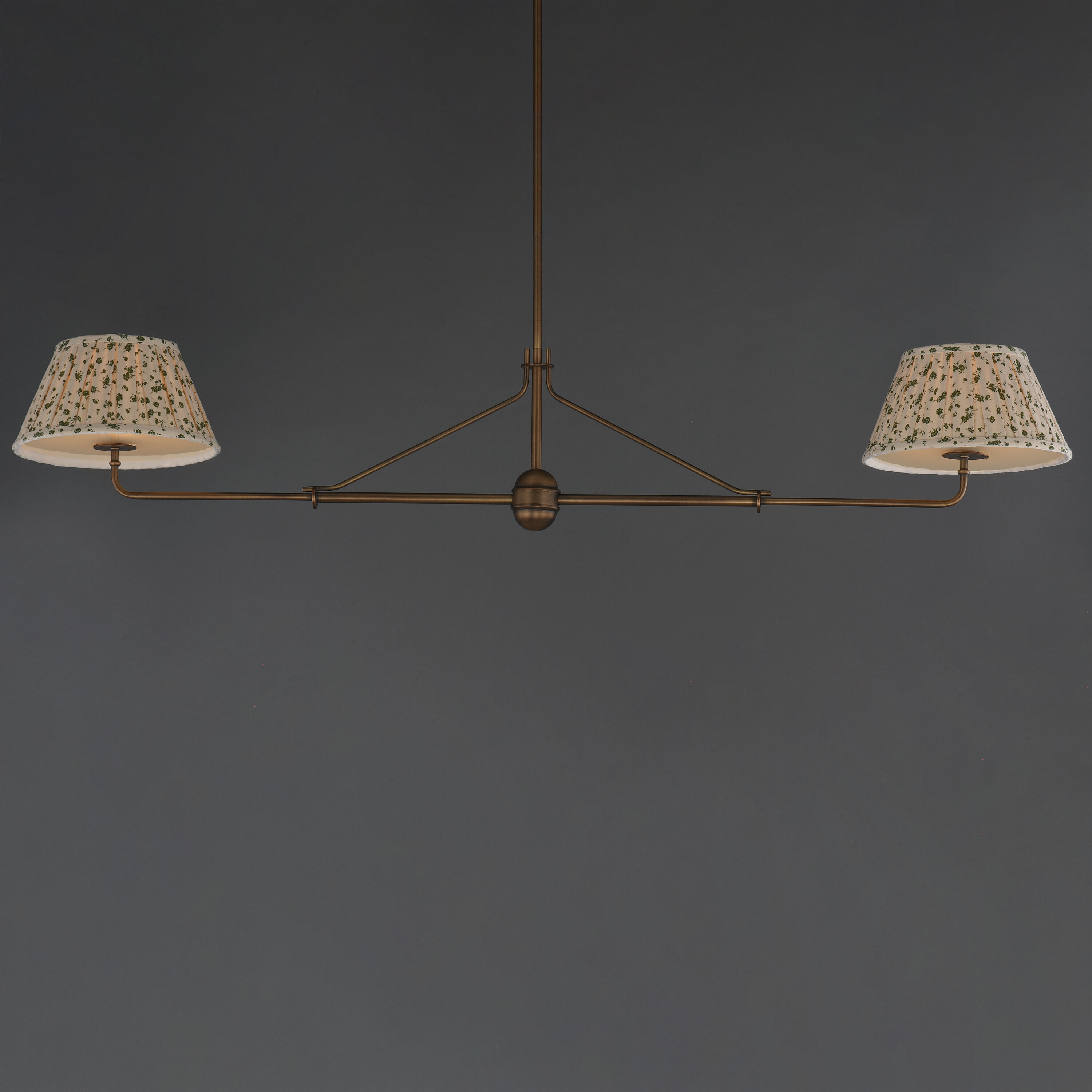 Dunbridge 2 Light 62 inch Weathered Brass Linear Pendant Ceiling Light