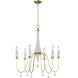 Claymore 6 Light 28 inch Claystone and Gold Leaf Chandelier Ceiling Light