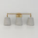 Baja 3 Light 24.25 inch Natural Aged Brass Bath Vanity Wall Light