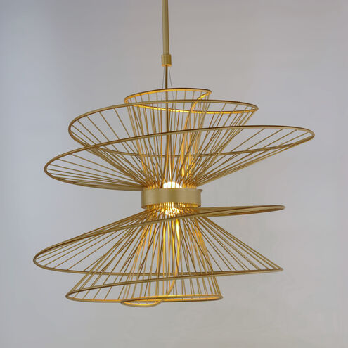 Zeta LED 26 inch Natural Aged Brass Suspension Pendant Ceiling Light