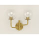 Branch 2 Light 17.5 inch Natural Aged Brass Bath Vanity Wall Light