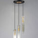 Flambeau 3 Light 12.75 inch Black and Antique Brass Chandelier Ceiling Light