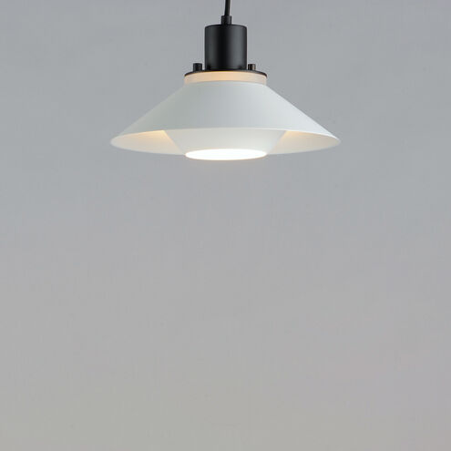 Oslo 1 Light 12 inch Black/White Single Pendant Ceiling Light
