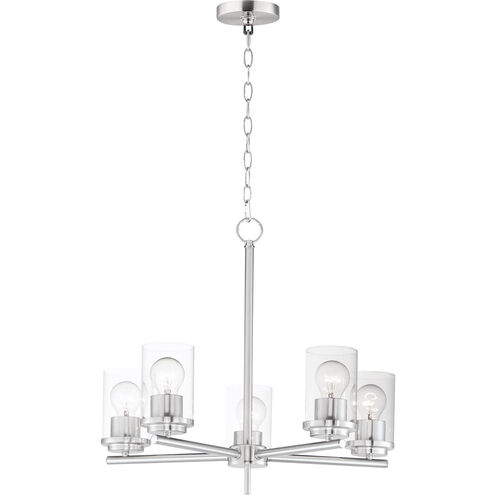 Corona 5 Light 22 inch Satin Nickel Single-Tier Chandelier Ceiling Light in Clear