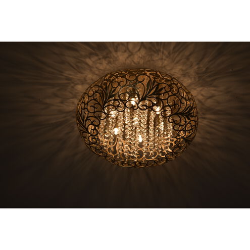 Arabesque 7 Light 18 inch Golden Silver Flush Mount Ceiling Light in 50, Beveled Crystal, G9 Frost Xenon