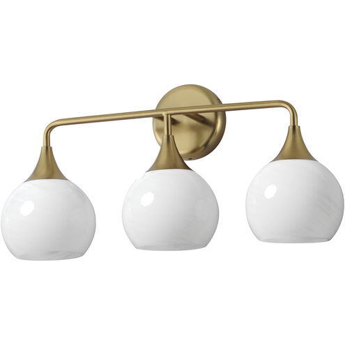 Neve 3 Light 22.5 inch Natural Aged Brass Bath Vanity Wall Light