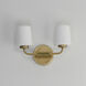 Durham 2 Light 13.75 inch Natural Aged Brass Wall Sconce Wall Light
