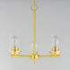 Corona 3 Light 17 inch Satin Brass Single-Tier Chandelier Ceiling Light in Clear