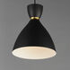 Carillon 1 Light 10.5 inch Black with Satin Brass Mini Pendant Ceiling Light in Black and Satin Brass
