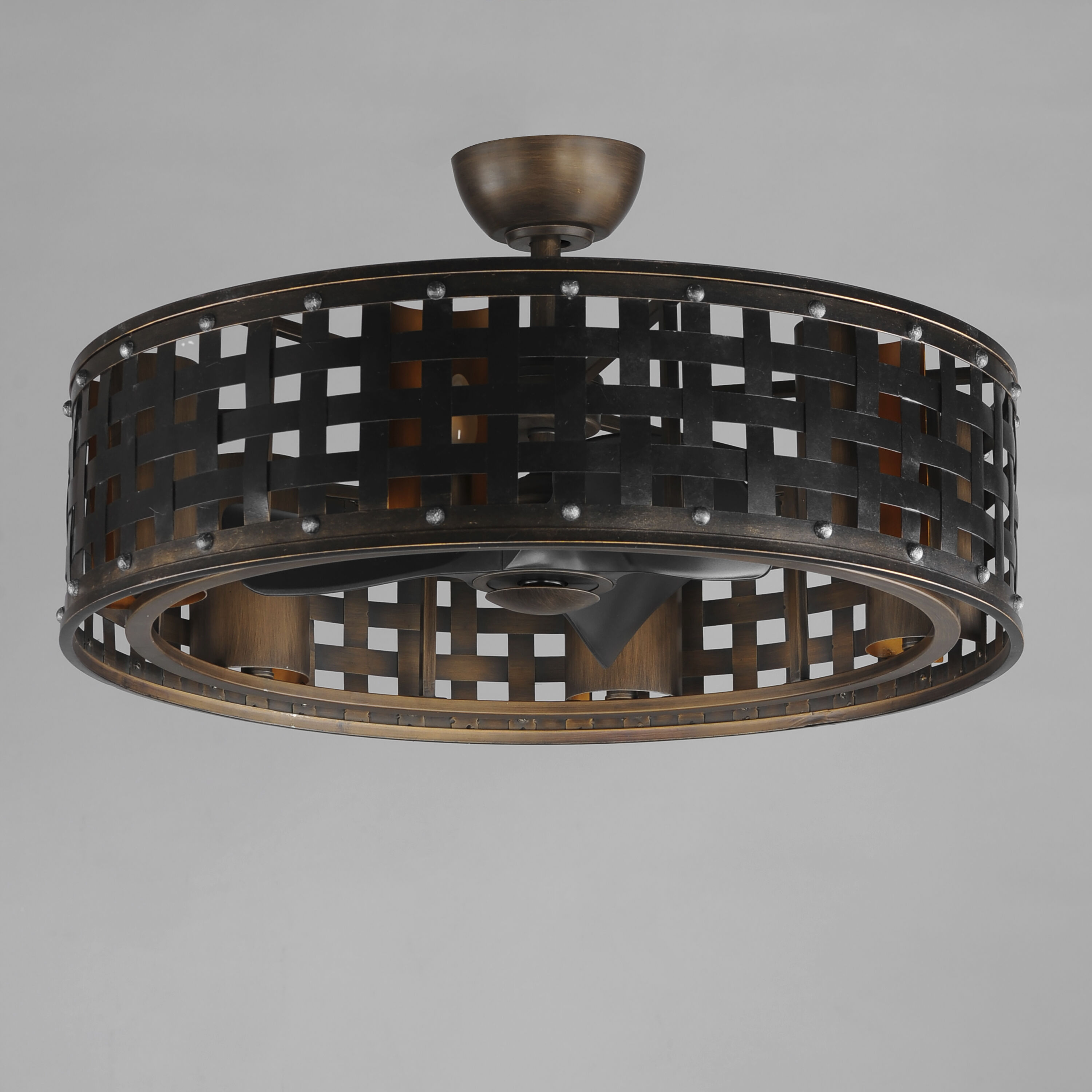 Portcullis 33 inch Bronze Gilt Fandelight, Smart Light