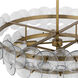Loren 6 Light 32 inch Weathered Brass Multi-Tier Chandelier Ceiling Light in Textured Clear