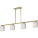 Scoop 4 Light 46 inch Natural Aged Brass Linear Pendant Ceiling Light