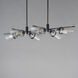 Finch 6 Light 49.25 inch Dark Bronze and Antique Brass Linear Pendant Ceiling Light in Seedy, Dark BronzeandAntique Brass