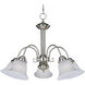 Malaga 5 Light 24 inch Satin Nickel Down Light Chandelier Ceiling Light in Frosted