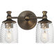 Swirl 2 Light 14 inch Antique Bronze Bath Vanity Wall Light